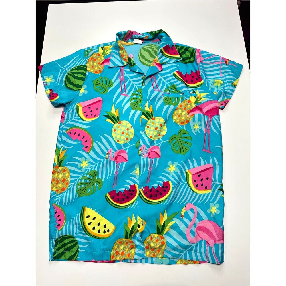 King Kameha Men's Short Sleeved Hawaiian Party Top Small
